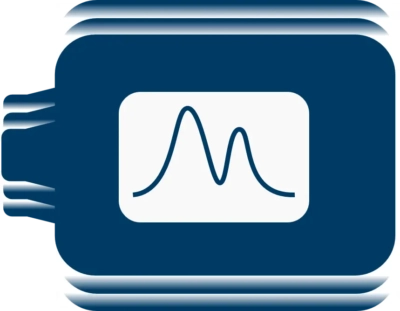 Spectrometer icon being vibrated Dark blue spectrometer vibrating